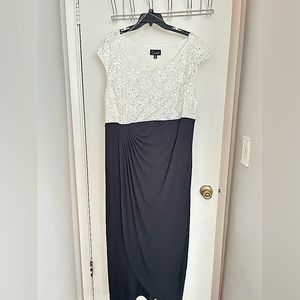 Long black and silver social dress 24W
